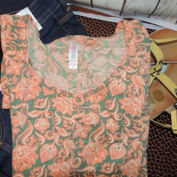 LulaRoe Irma large peach and grey - Picture 2 of 2